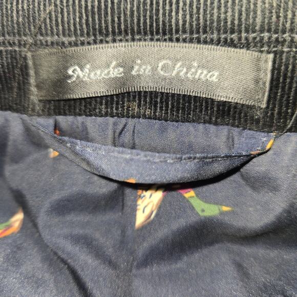 Lauren Ralph Lauren Black Corduroy Blazer 44R Suede Elbow Patches Duck Lining - Picture 14 of 15